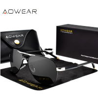 AOWEAR anteojos de sol tipo aviador polarizados con protección UV AP8503