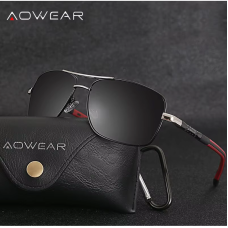 AOWEAR anteojos de sol tipo rectangulo retro polarizados con protección UV PA8724